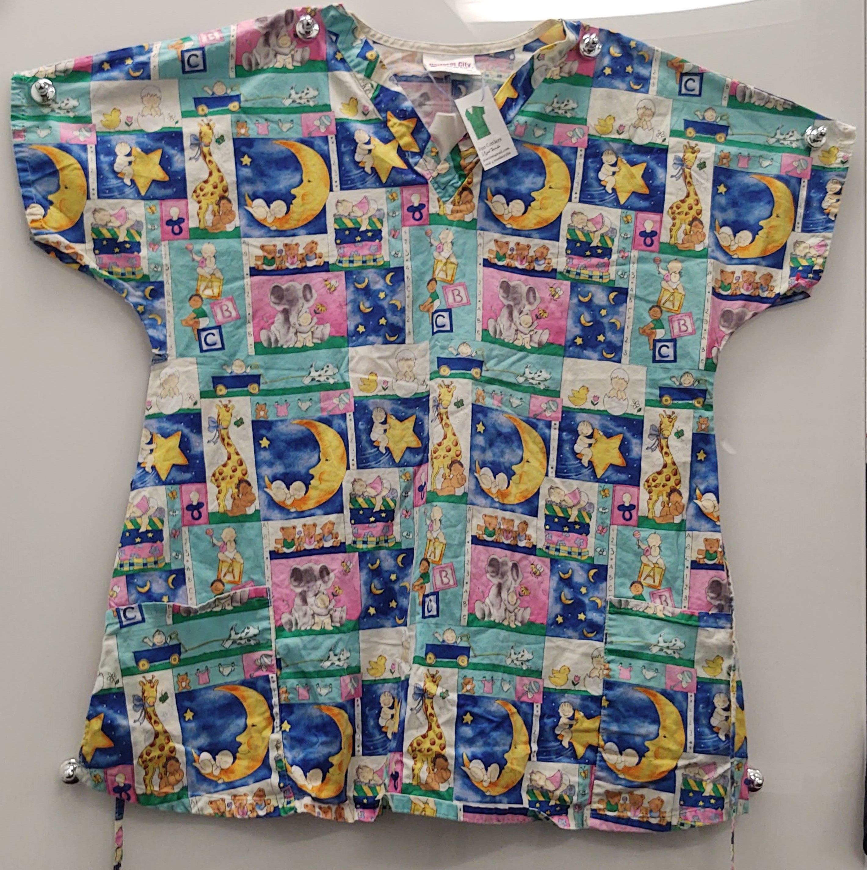 Baby/night Themed Scrub Top